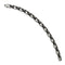 Men's Polished Stainless Steel 7mm Black Rubber Link Bracelet, 8.75"