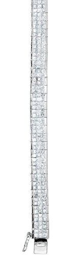 Princess-Cut Diamond 3-Row Tennis Bracelet, 14k White Gold, 7.25" (8 3/8 Cttw, GH Color, I1 Clarity)