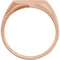 Men's Brushed Closed Back Shield Signet Ring, 14k Rose Gold (14mm)