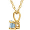 Children's Aquamarine Birthstone 14k Yellow Gold Pendant Necklace, 14"