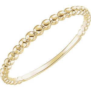 Beaded 1.7mm Stacking Ring, 14k Yellow Gold