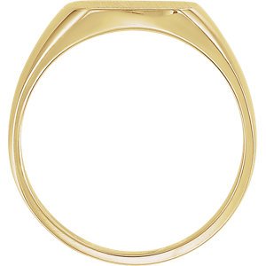 Men's Signet Semi-Polished 14k Yellow Gold Ring (12mm) Size 11