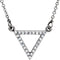 Diamond Triangle Pendant Necklace 14k White Gold, 16" (1/8 Cttw)