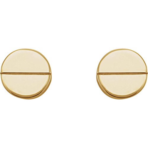 Geometric Stud Earrings with Backs, 14k Yellow Gold