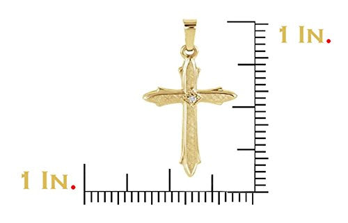 Diamond Accent Cross 14k Yellow Gold Pendant