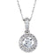 Diamond Halo Necklace, Rhodium-Plated 14k White Gold, 18" (1 Ctw, Color G-H, Clarity I1)