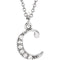 Petite Diamond Initial 'c' Lowercase Letter Rhodium-Plate 14k White Gold Pendant Necklace, 16" (.03 Ctw GH, I1)