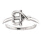 Girl's Platinum Cross with Heart Youth Ring