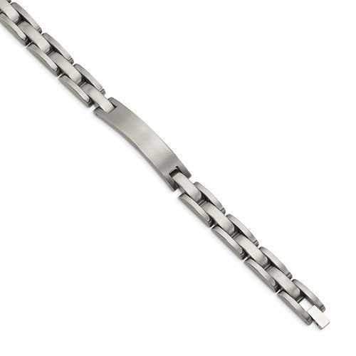 Men's Brushed Satin Titanium 10mm ID Bracelet, 8.75"