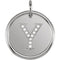 Diamond Initial "Y" Pendant, Rhodium-Plated 14k White Gold (.05 Ctw, Color G-H, Clarity I1)