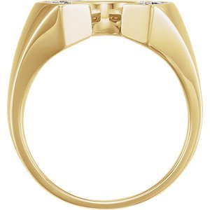 Men's Diamond Horseshoe Ring, 14k Yellow Gold and Rhodium-Plated 14k White Gold (.25 Ctw, HIJ Color, SI2-I1 Clarity)