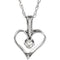 Children's Diamond Heart 14k White Gold Necklace (GH Color, I1 Clarity, .03 Cttw)