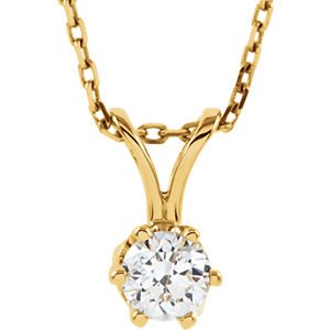 Diamond Pendant Necklace in 14k Yellow Gold, 18" (1/4 Cttw)