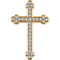 Diamond Botonée Cross Rhodium-Plated 14k Yellow Gold Pendant (.33 Ctw, H+ Color, I1 Clarity)