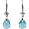 Swiss Blue Topaz and Diamond Earrings, Rhodium Plated 14k White Gold (.25 Cttw, Color GH, Clarity I1)