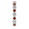 Genuine Mozambique Garnet Beaded Ring , Rhodium-Plated Sterling Silver