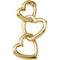 14k Yellow Gold Linked Hearts Pendant