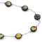 Black Freshwater Cultured Coin Pearl Station Sterling Silver Necklace, 38'' (12-13MM)