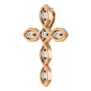 Diamond Everlasting Cross 14k Rose Gold Pendant (.1 Ctw, G-H Color, I1 Clarity)