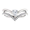 Amethyst Pear and Diamond Chevron Rhodium-Plated 14k White Gold Ring (.145 Ctw, G-H Color, I1 Clarity), Size 7.25