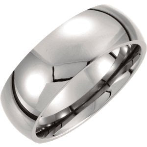 Titanium 8mm Domed Comfort Fit Band, Size 10.5