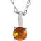 Children's Imitation Citrine 'November' Birthstone 14k White Gold Pendant Necklace, 14"