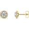 Diamond Halo-Style Earrings, 14k Yellow Gold (3.4 MM) (.125 Ctw, G-H Color, I1 Clarity)