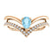 Aquamarine Pear and Diamond Chevron 14k Rose Gold Ring (.145 Ctw, G-H Color, I1 Clarity)