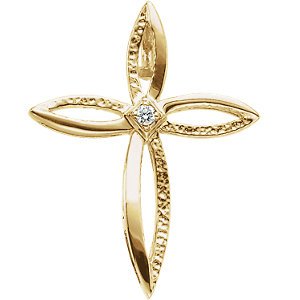 Diamond Cross 14k Yellow Gold Pendant