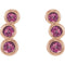 Pink Tourmaline Three-Stone Ear Climbers, 14k Rose Gold