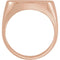 Men's Open Back Brushed Square Signet Ring, 18k Rose Gold (20mm)