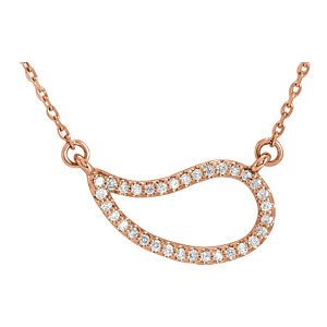 Diamond Geometric Necklace in 14k Rose Gold, 18"(1/6 Ctw, Color G-H, Clarity I1)