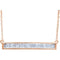 Diamond Baguette Bar Necklace in 14k Rose Gold, 16-18" (1/4 Cttw)