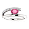 Pink Tourmaline and Diamond Bypass Ring, Sterling Silver (.125 Ctw, G-H Color, I1 Clarity)