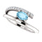 Aquamarine and Diamond Bypass Ring, Rhodium-Plated 14k White Gold (.125 Ctw, G-H Color, I1 Clarity)