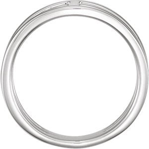 Platinum 3 Row Negative Space Ring, Size 8.25