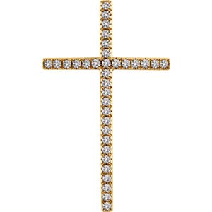 Diamond Latin Cross Pendant, 14k Rose Gold (.75 Ctw, H+ Color, I1 Clarity)