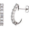 Platinum Diamond J-Hoop Earrings (2/3 Ctw, Color G-H, Clarity SI2-SI3)