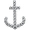 Rhodium-Plate 14k White Gold Diamond Anchor Necklace, 16" (.11 Ctw, GH Color, I1 Clarity)