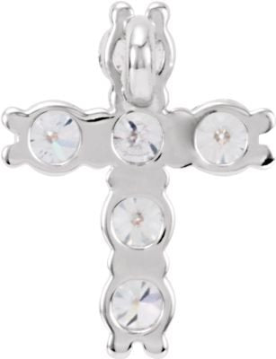 Diamond Cross Pendant, Rhodium-Plated 14k White Gold (1 Ctw, Color G-H, Clarity I1)