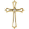 Diamond Fusils Cross 14k Yellow Gold Pendant