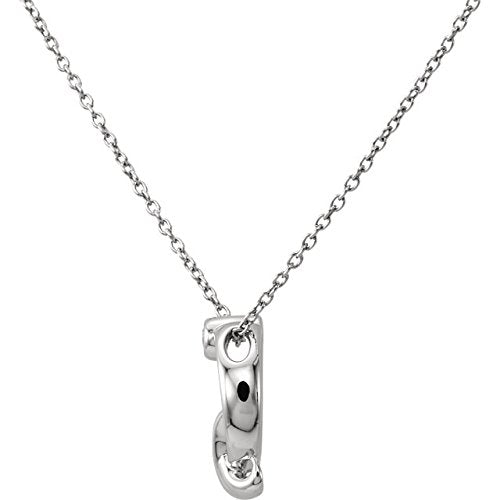 The Men's Jewelry Store (for HER) Diamond 'XO' Sterling Silver Pendant Necklace,18" (.03 Cttw)