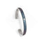 Radiance Collection Gray Titanium Triple Groove Blue Anodized and White Sapphire Cuff Bangle Bracelet