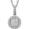 Diamond Halo Cluster 14K White Gold Pendant Necklace, 18" (1/2 Cttw)