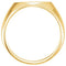 Men's Brushed Oval Signet Ring, 14k Yellow Gold (12x14 mm)