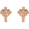 14k Rose Gold Heart Cross Stud Earrings (10.26X7.55 MM)