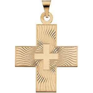 Greek Cross 14k Yellow Gold Pendant (27.50X25.00 MM)