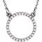 Petite Diamond Circle Pendant 14k White Gold Necklace, 16" (1/6 Cttw)