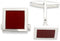 Sterling Silver Red Agate Square Cuff Links