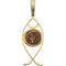 Authentic Widows Mite Coin Set St. Peters Fish 14k Yellow Gold Pendant